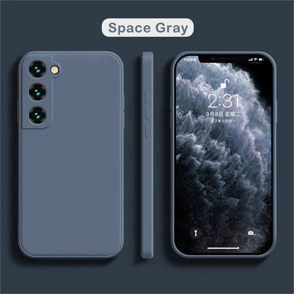 luxury Liquid Silicone Case for Samsung S25 S24 Galaxy S20 S21 S22 S23 FE Plus Note10 20 A52 A31 A41 A71 A51 A72 A70 A50 Coque